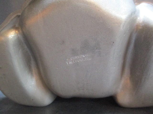 Pewter 3 Compartment Serving Dish, Creamer and Sugar Bowl and Serving Fork and Spoon - 7