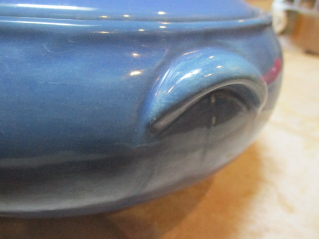 Handpainted USA Pottery Covered Vegetable Dish - 5