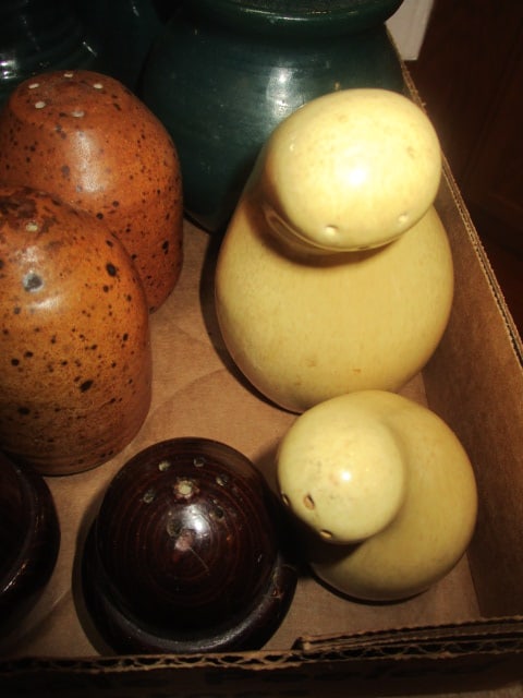 Studio Pottery Shakers, Creamer and Sugar Bowl and Soap Dispenser - 3