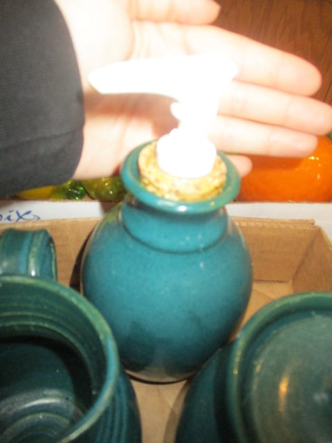 Studio Pottery Shakers, Creamer and Sugar Bowl and Soap Dispenser - 7