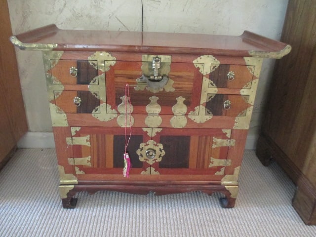 Chinese Wood Chest with Brass Accents (1 of 10)