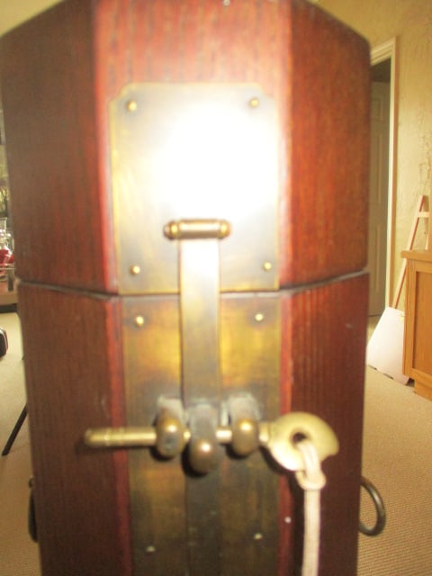 Decorative Wood Box with Antique Brass Finish Lock and Handles - 2