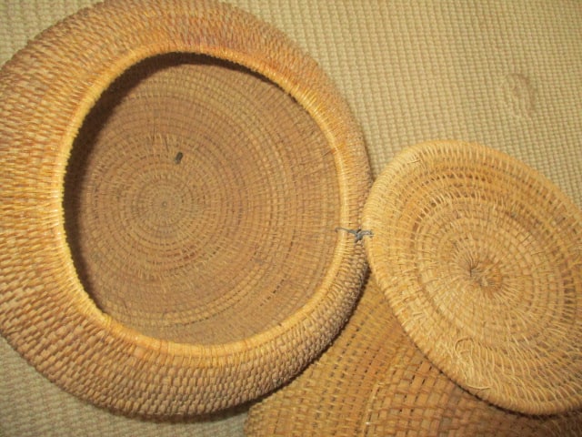 Three Lidded Woven Coil Baskets - 5
