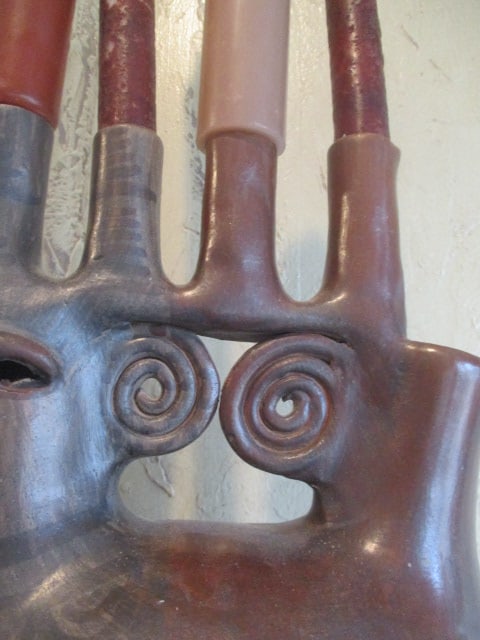 Vintage Mexican Folk Art Pottery Candelabra - 3