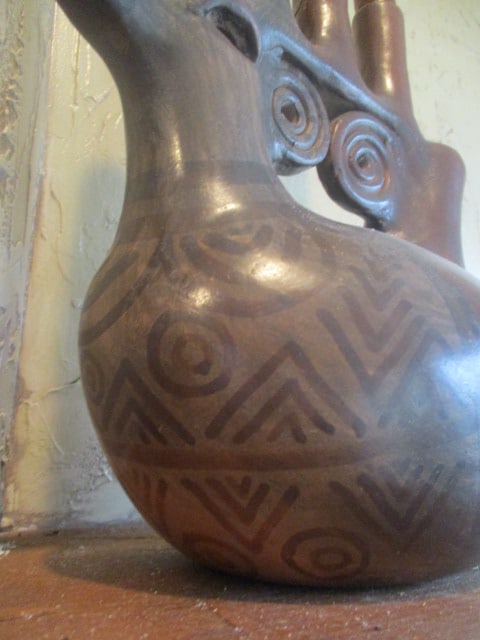 Vintage Mexican Folk Art Pottery Candelabra - 4