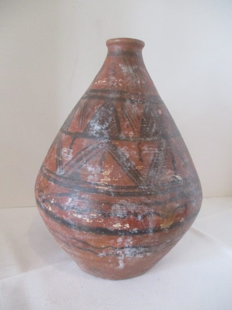 Earthenware Pottery Jug with Handpainted Tribal Designs (1 of 4)