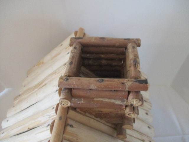 Hand Made Folk Art Twig "Log Cabin" - 4