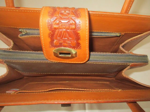 Vintage Mexican Hand Tooled Leather Handbag - 4