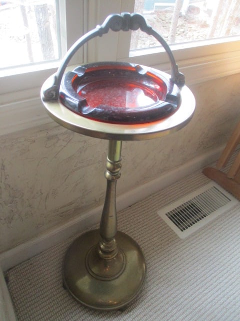 Midcentury Herco Art Mfg. Antique Brass Smoking Stand (1 of 6)