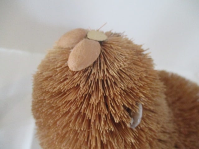 Folk Art Sculpted Natural Straw Beaver and Carved Live Edge Evergreen - 3