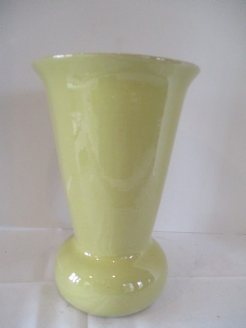 Yellow Glazed Turned Pottery Vase (1 of 4)