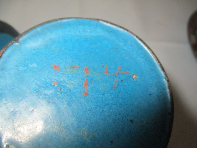 Vintage Cloisonne 3 Piece Cigarette Box , Match Box Cover and Ashtray - 8