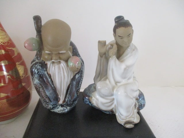 Japanese Sake Set, Mud Figures, Porcelain Miniature Teapot, etc. - 2