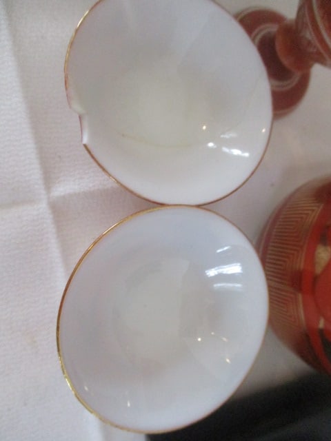 Japanese Sake Set, Mud Figures, Porcelain Miniature Teapot, etc. - 4