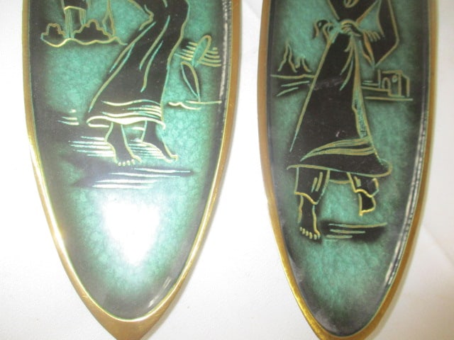 A.N. Oppenheim Black Burnished Enamel Musician Wall Plaques - 4