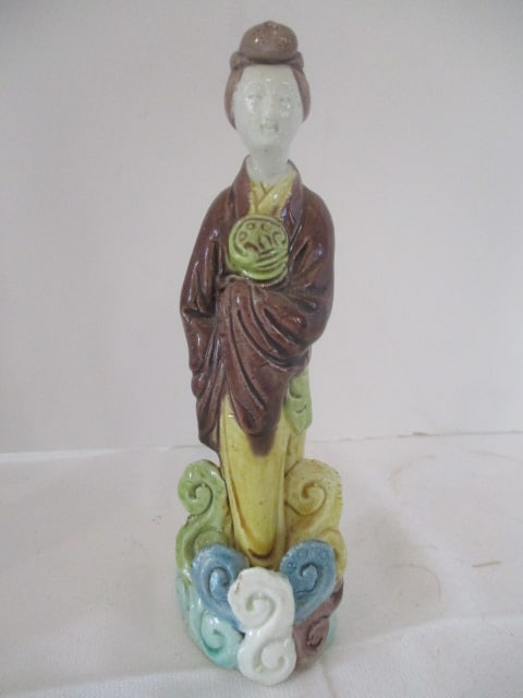 Three Signed Japanese Porcelain Woman Figures - 2