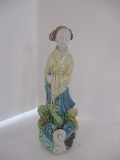 Three Signed Japanese Porcelain Woman Figures - 6