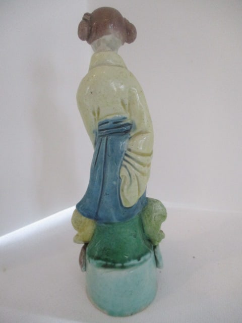 Three Signed Japanese Porcelain Woman Figures - 7