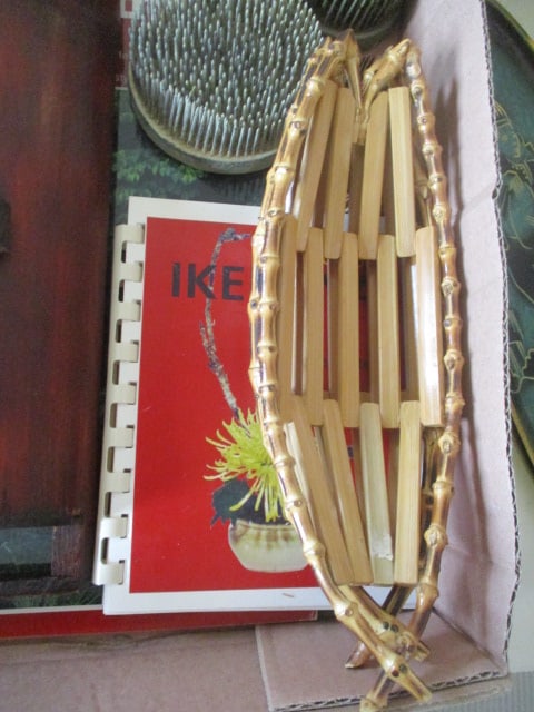 Ikebana Floral Arrangement Books, Flower Frogs and Bamboo Wall Plaque Vase - 2