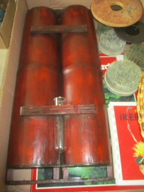 Ikebana Floral Arrangement Books, Flower Frogs and Bamboo Wall Plaque Vase - 5