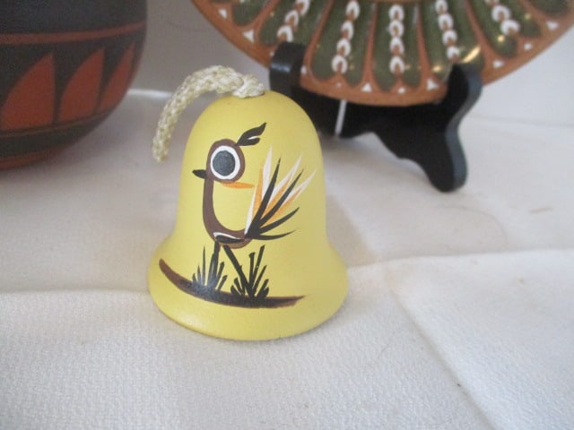 Navajo Folk Art Vase, Bell, Night Light, Planter and Plate - 4
