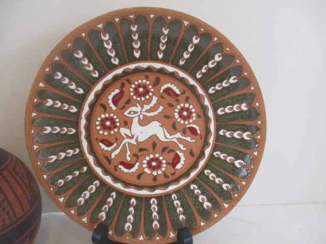 Navajo Folk Art Vase, Bell, Night Light, Planter and Plate - 6