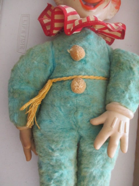 Vintage Knickerbocker Toy "Bozo The Clown" Plastic Molded Face and Hand Doll - 3