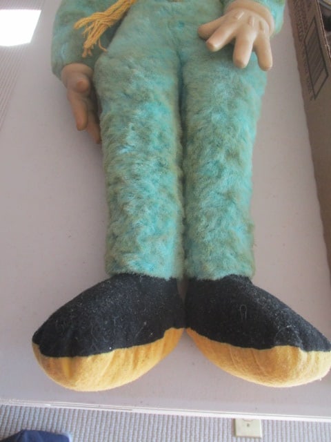 Vintage Knickerbocker Toy "Bozo The Clown" Plastic Molded Face and Hand Doll - 4