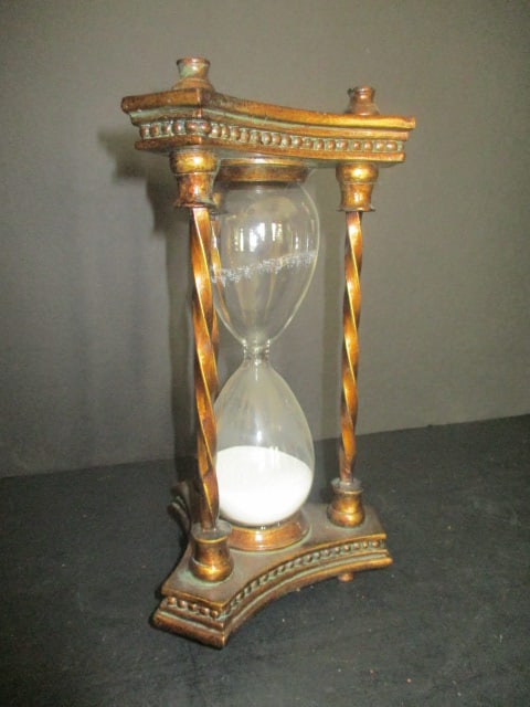 Sculpted Bronzed Hour Glass (1 of 4)