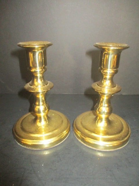 Pair of Baldwin Brass Candle Holders (1 of 4)