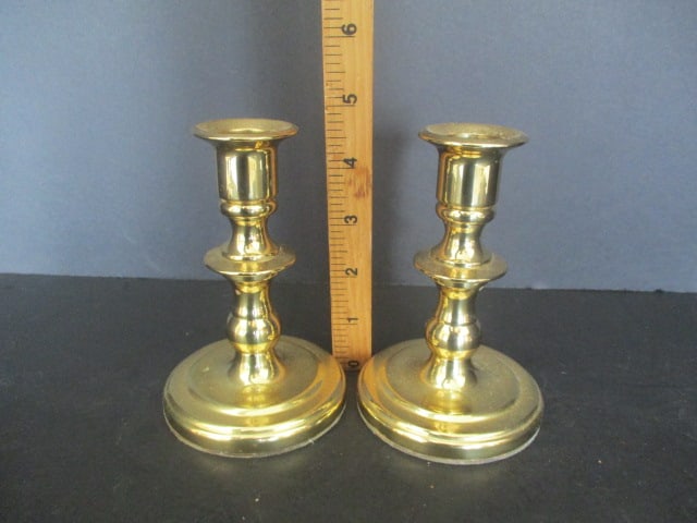 Pair of Baldwin Brass Candle Holders - 4