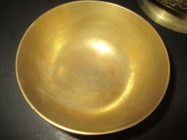 Two Brass Relief Design Bowls - 3
