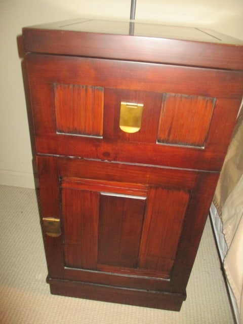 Chinoiserie Style Nightstand with Drawer and Door (1 of 5)