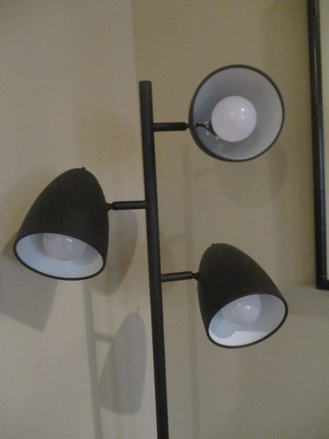 Black 3 Head Adjustable Floor Lamp - 3