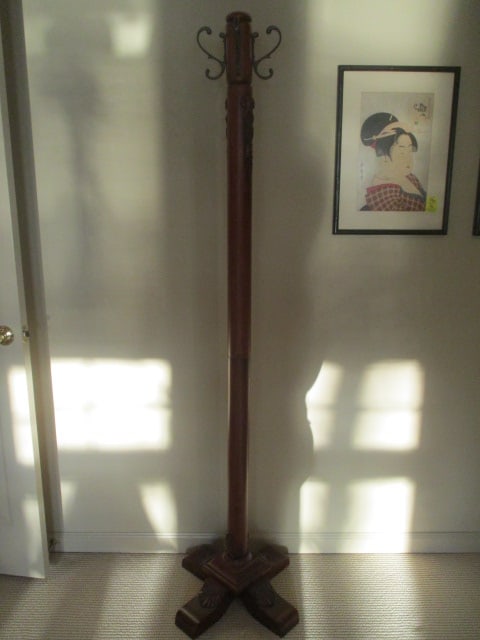 Carved Wood Coat/Hall Tree: 72"h, Local Pickup Only 
