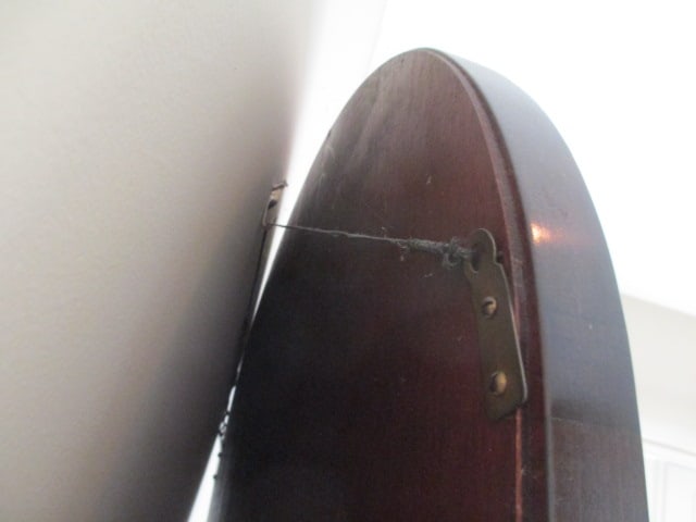 Vintage Mahogany Victorian Archtop Mirror with Carved Draped Tassel Trim - 5