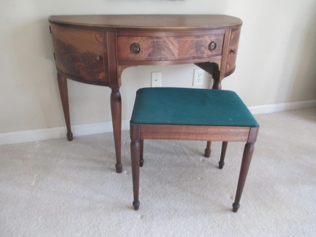 The Halle Brox. Cleveland, Ohio Demi-Lune Vanity and Stool (1 of 20)