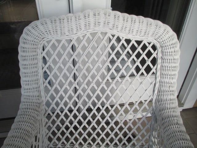 Pair of Painted White Wicker Rockers with Removable Seat/Back Cushions - 6