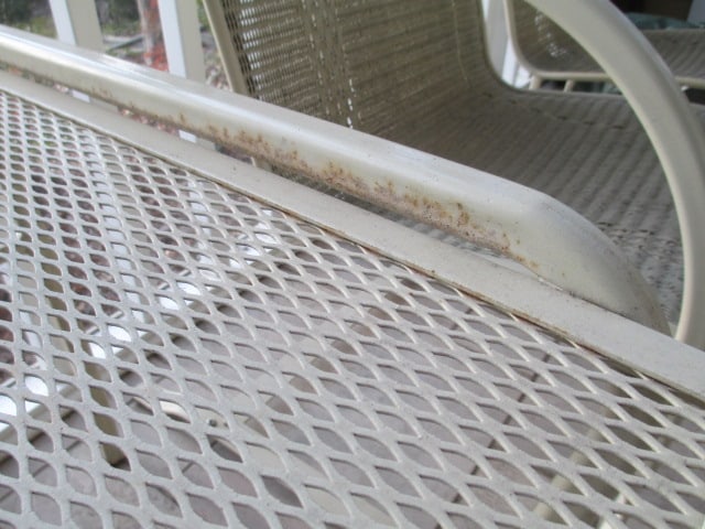 Pair of High Back Metal Frame Painted Cream Woven Bouncy Chair - 15