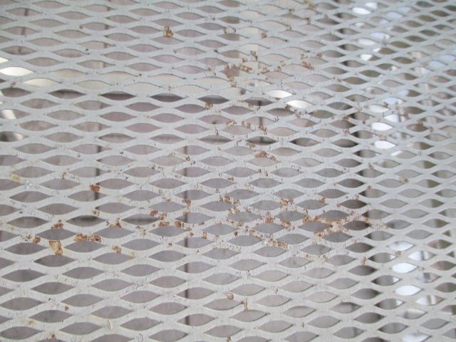 Pair of High Back Metal Frame Painted Cream Woven Bouncy Chair - 19