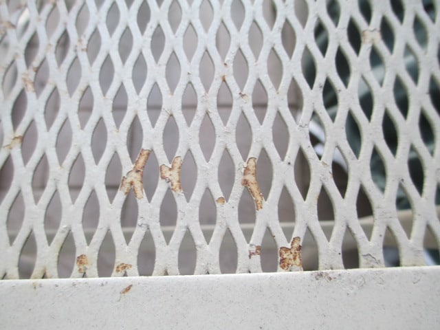 Pair of High Back Metal Frame Painted Cream Woven Bouncy Chair - 20