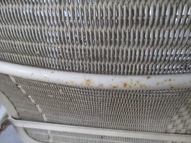 Pair of High Back Metal Frame Painted Cream Woven Bouncy Chair - 8