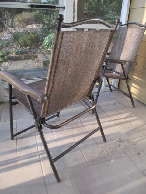 Pair of Bronzed Folding Metal Patio Chairs - 3