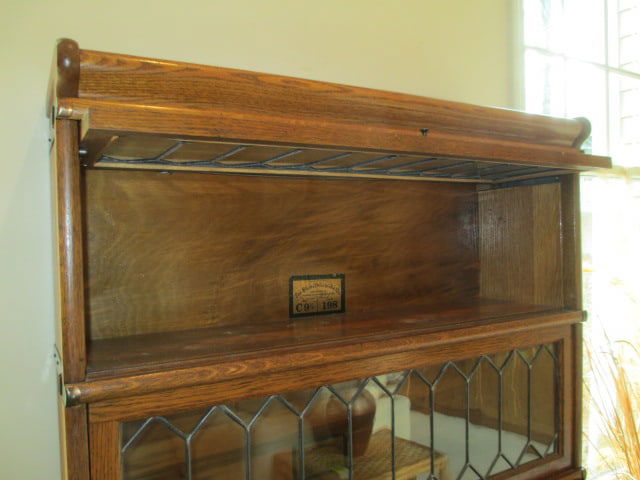 Antique Globe-Wernicke Co. Tiered 4 Stack Oak Barrister Bookcase - 5