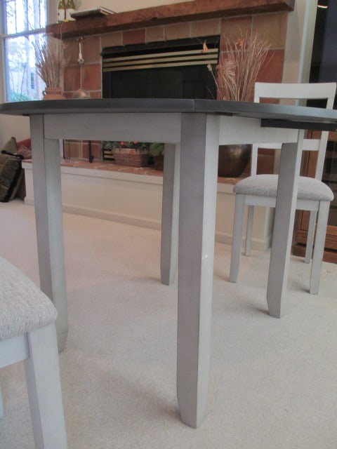 Dorel Home Products 2 Tone Drop Leaf 3 Piece Dinette Set - 4