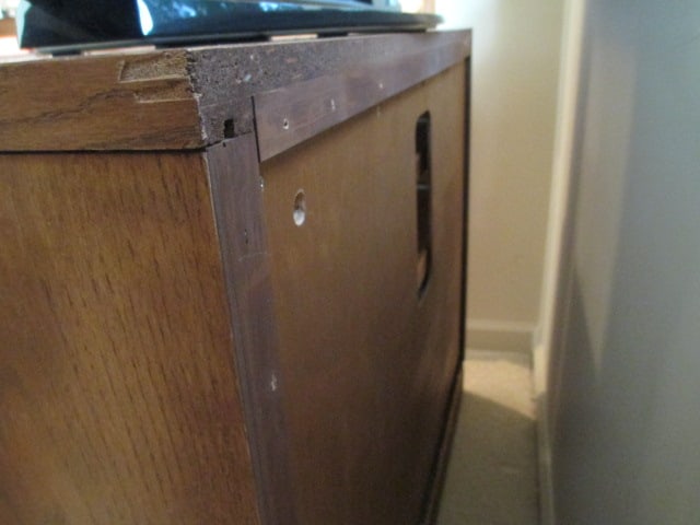 Retro Oak Glass Door Console Cabinet - 10