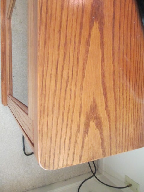 Retro Oak Glass Door Console Cabinet - 12