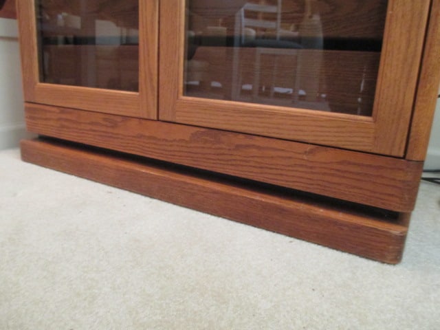 Retro Oak Glass Door Console Cabinet - 9