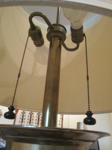 Stiffel Antique Brass Wood Handled Urn Table Lamp - 5