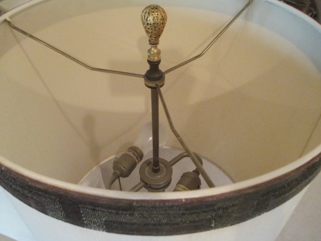 Stiffel Antique Brass Wood Handled Urn Table Lamp - 6